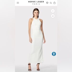 Herve Leger - White Halter Icon Gown size Small.